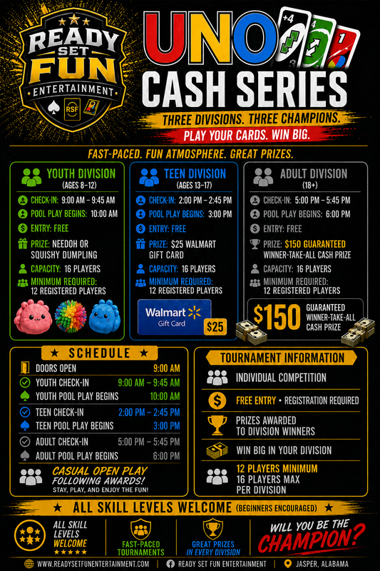 UNO Cash Series | Youth • Teen • Adult Divisions